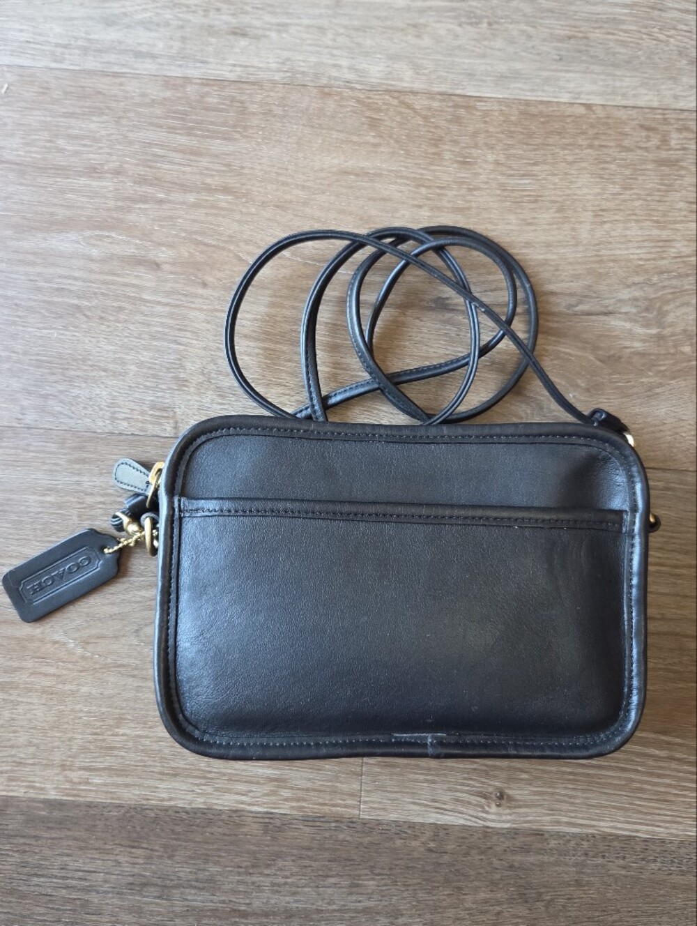 Vintage Coach Carnival Style 9925 Black Leather Bag Crossbody Purse w/Hang Tag - Picture 1 of 14